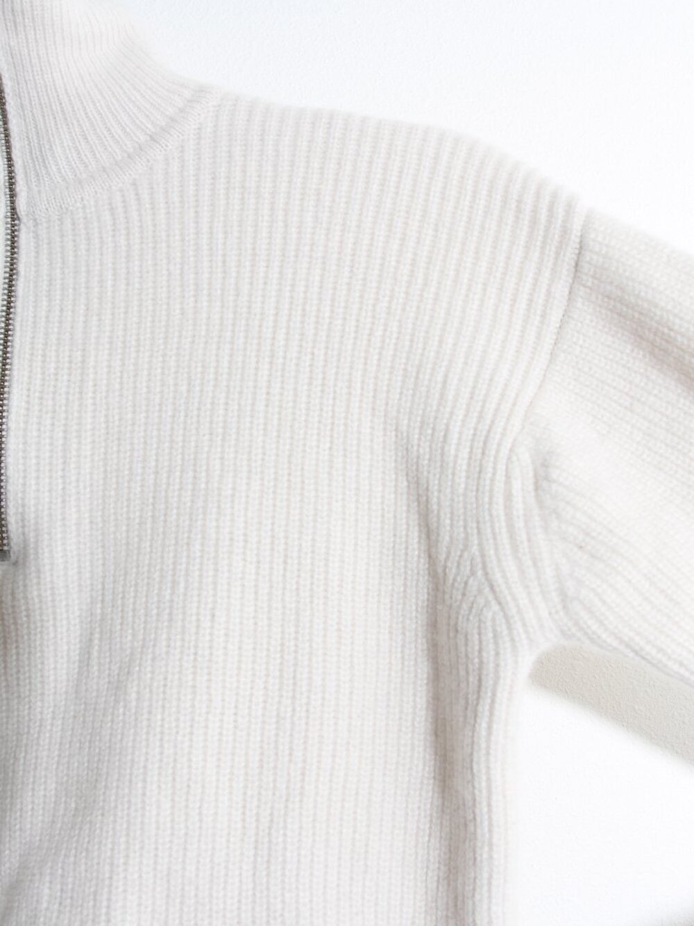 Quince 100% Mongolian Cashmere Fisherman Quarter Zip Sweater Ivory Size XS - Picture 5 of 16